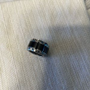 Tag Hauer Stainless Steel and Ceramic ring with sm diamond.   size 4